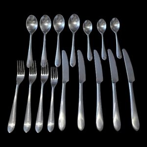 Robert Welch 16 Piece Set Satin Meridian 18/10 Stainless Steel Flatware Dinner